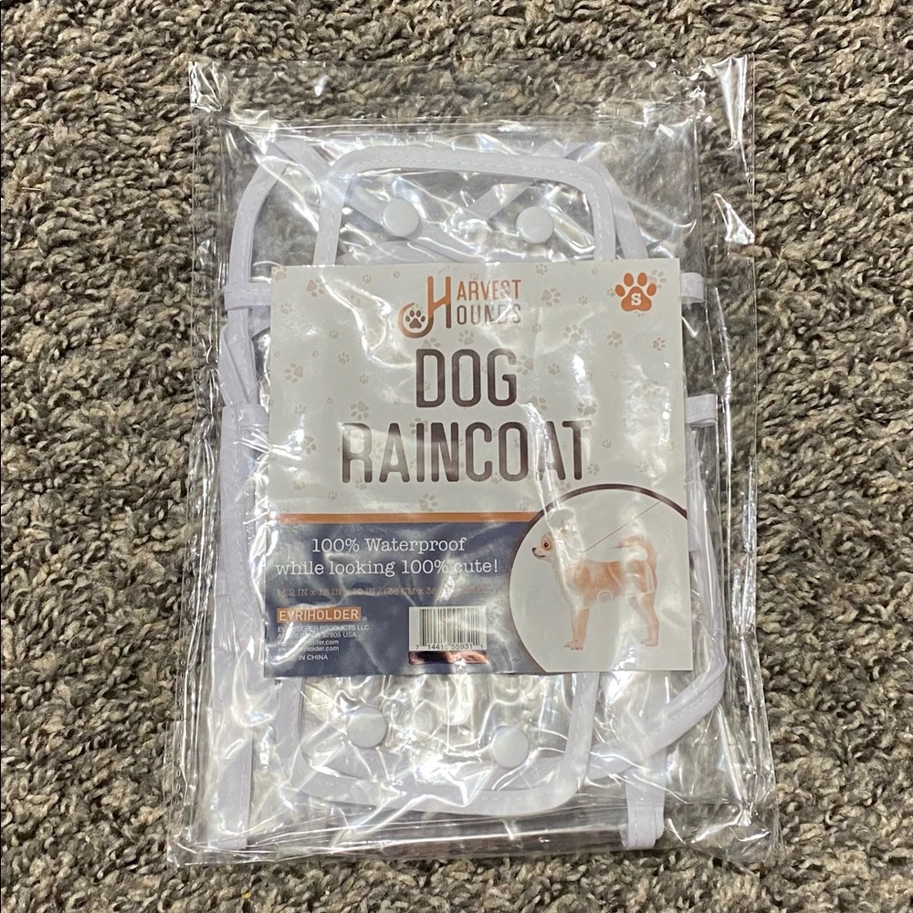 Clear Dog Raincoat Size Small